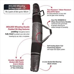 Athalon Platinum Hard Shell Wheeled Double Ski Bag - 185cm -ELAN Shop 81Jlbt4TiuL. AC SX679