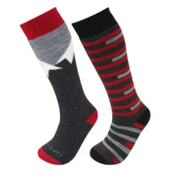 Lorpen Kids 2-Pack Ski Socks -ELAN Shop USG LORPEN KIDS 2 PACK RED
